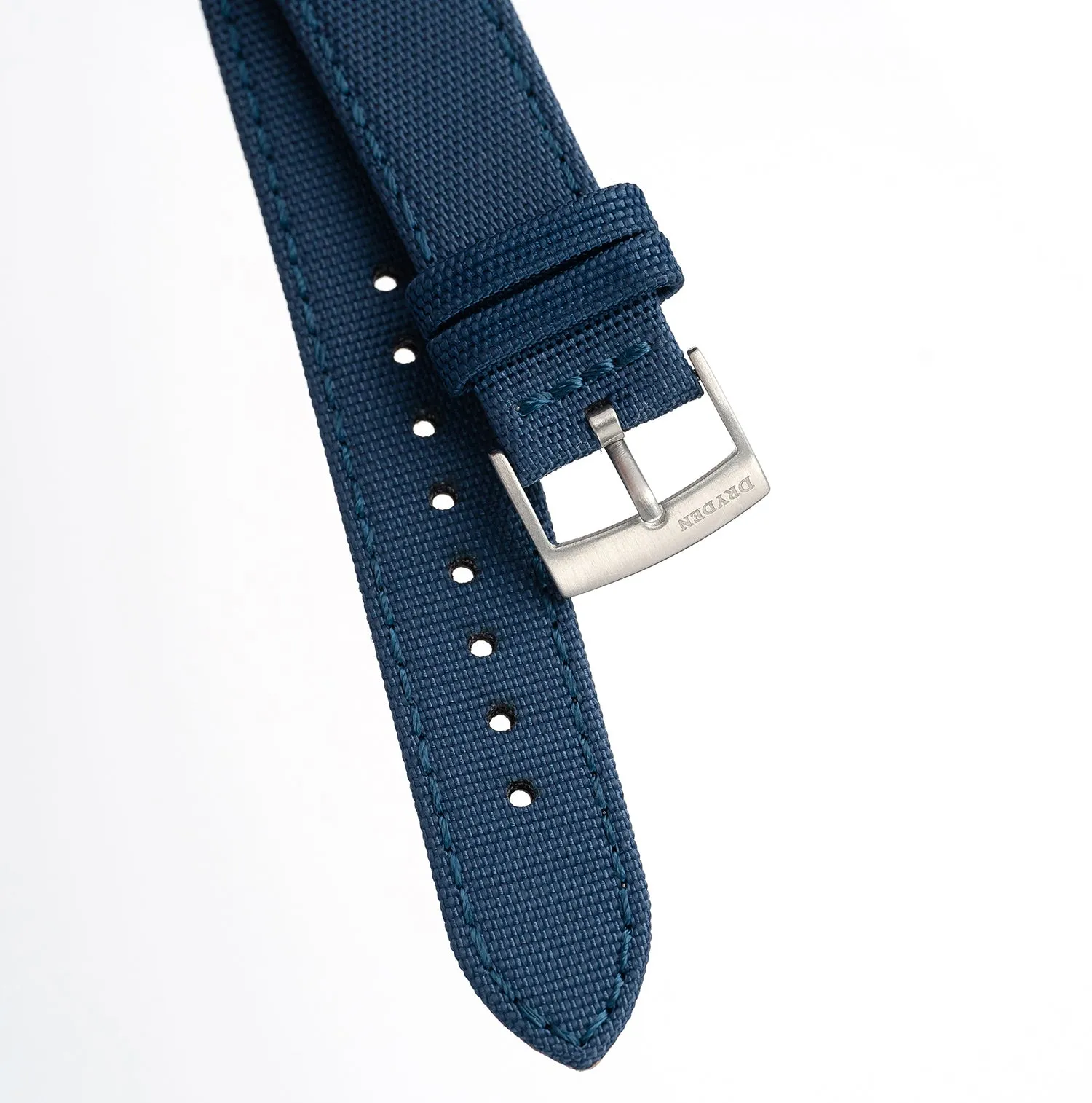 20mm Quick Release Sailcloth Canvas / Leather Watch Band - Blue