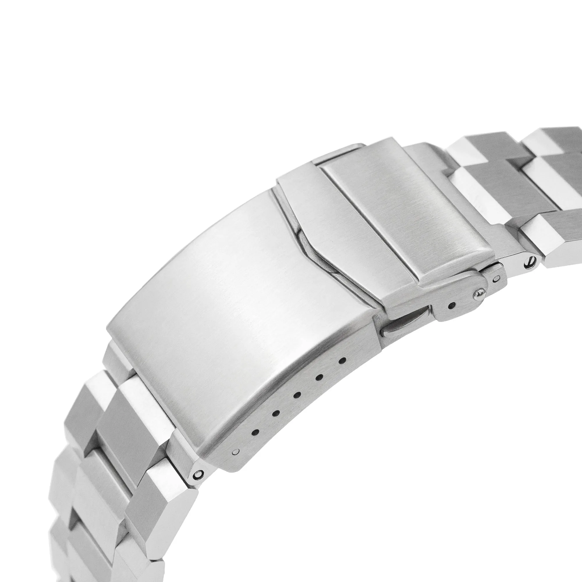 24mm Hexad (Pull-Twist) QR Watch Band Straight End Quick Release, 316L Stainless Steel Brushed V-Clasp