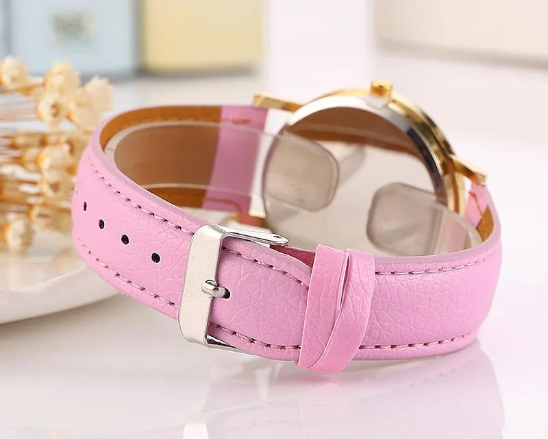 5 Pcs Panda Pattern Women PU Leather Wrist Watch