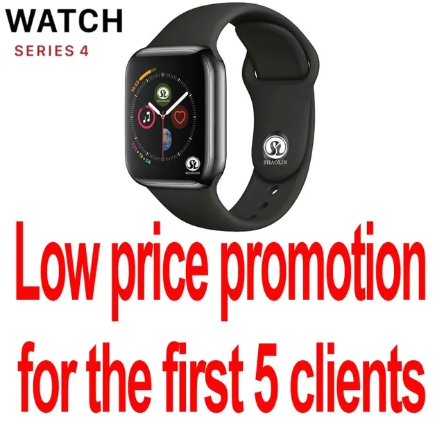 50%off Smart Watch Series 4 SmartWatch case for apple iPhone Android Smart phone heart rate monitor pedometor (Red Button)