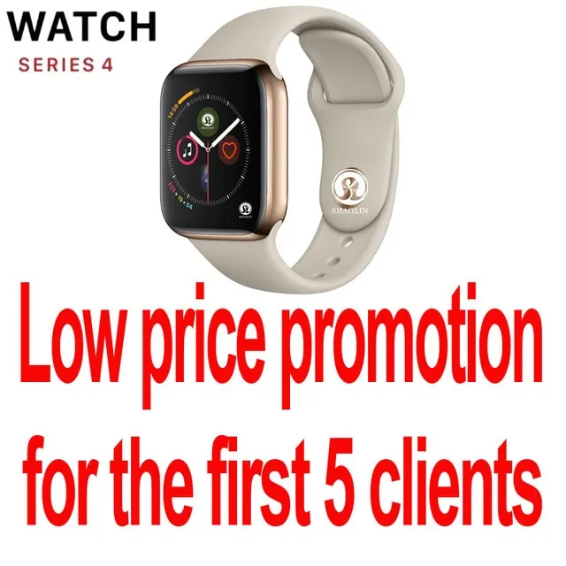 50%off Smart Watch Series 4 SmartWatch case for apple iPhone Android Smart phone heart rate monitor pedometor (Red Button)