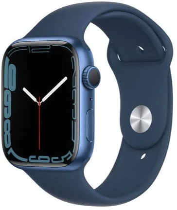 Apple Watch Series 7 41mm (GPS CELLULAR) Blue Aluminum Case with Abyss Blue Sport Band (MKHC3//A)