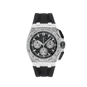 Audemars Piguet Royal Oak Offshore 26424BC.ZZ.D002CA.01 Selfwinding Chronograph White Gold Diamond Bezel Black Dial