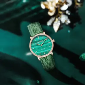 AW05 - Unique Zengori - Malachite, Natural Gemstone, Swiss Made Watch for Women