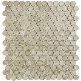 Chestnut 2 Barrels, 6/8" - Glass Penny Round Mosaic