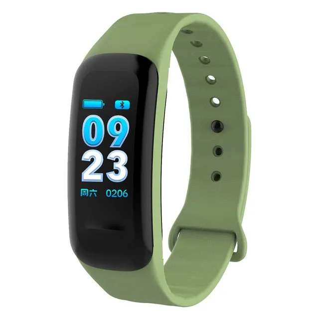 Color Screen C1S Smart Bracelet Waterproof Heart Rate Monitor Health Fitness Tracker Bluetooth Smart Watch for Sport PK MI Band4