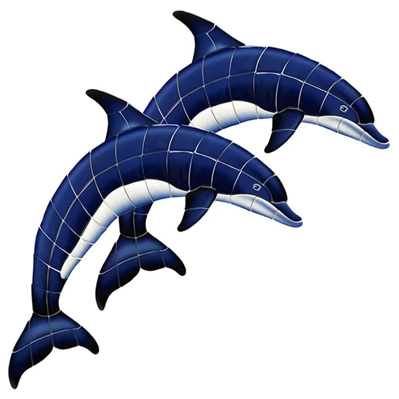 Double Dolphins - Pool Mosaic