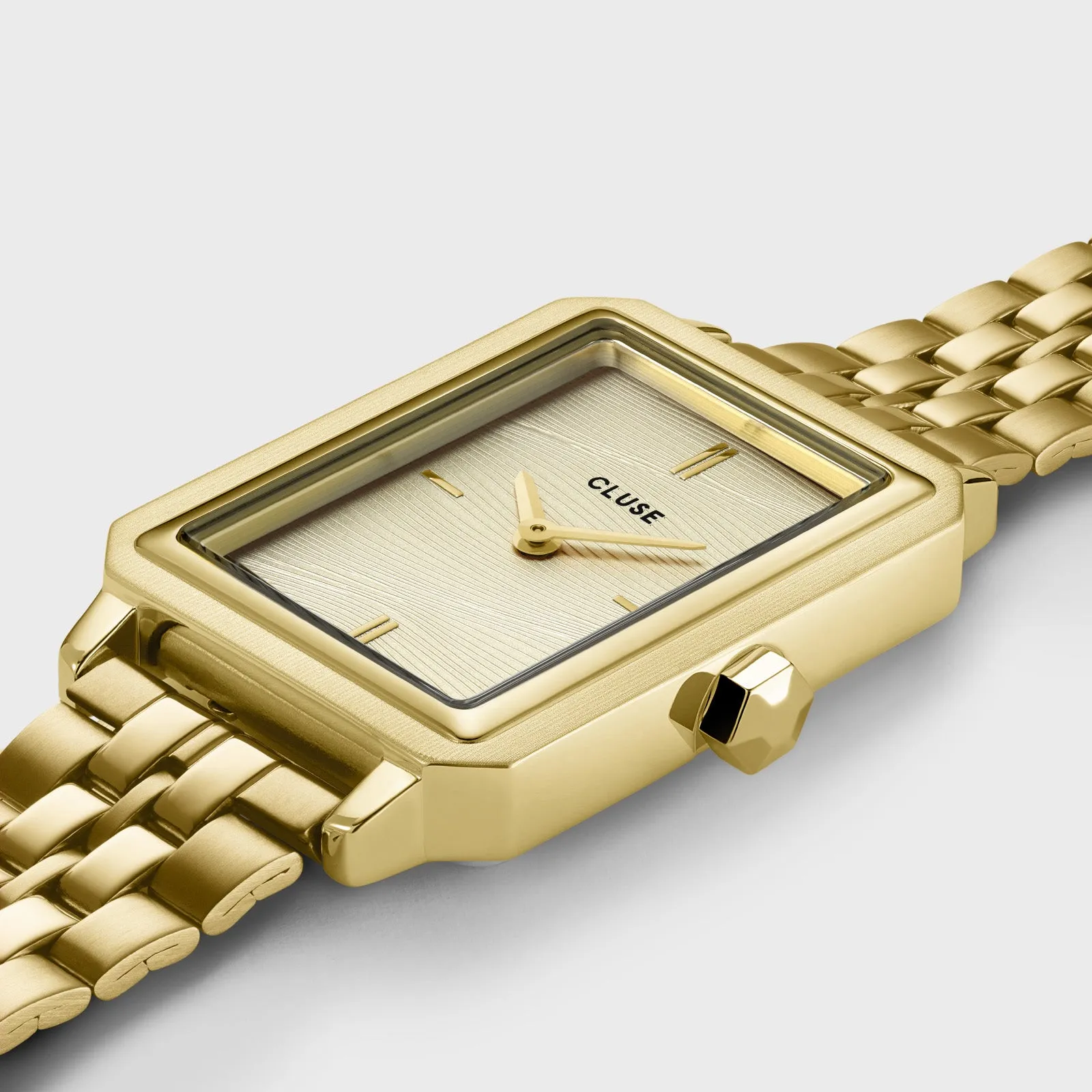 Fluette Watch Steel, Sand Texture Gold, Gold Colour