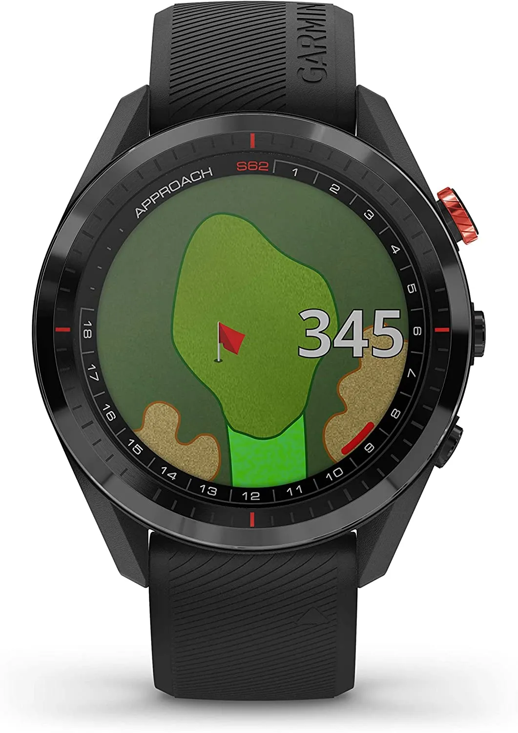 Garmin Approach S62 GPS Golf Watch (Black Bezel/Black Band) W/Accessories