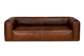 Graz Leather Grande Three Seat Sofa, Chocolate Color