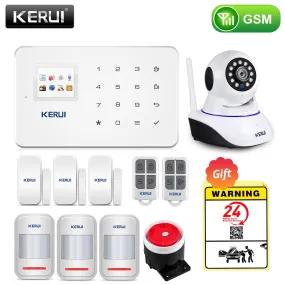 KERUI Wireless Home WIFI GSM Security Alarm System Kit APP Control With Auto Dial Motion Detector Sensor Burglar Alarm System