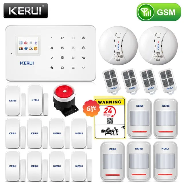 KERUI Wireless Home WIFI GSM Security Alarm System Kit APP Control With Auto Dial Motion Detector Sensor Burglar Alarm System