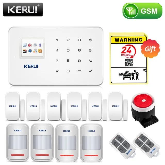 KERUI Wireless Home WIFI GSM Security Alarm System Kit APP Control With Auto Dial Motion Detector Sensor Burglar Alarm System