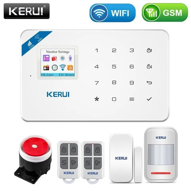 KERUI Wireless Home WIFI GSM Security Alarm System Kit APP Control With Auto Dial Motion Detector Sensor Burglar Alarm System