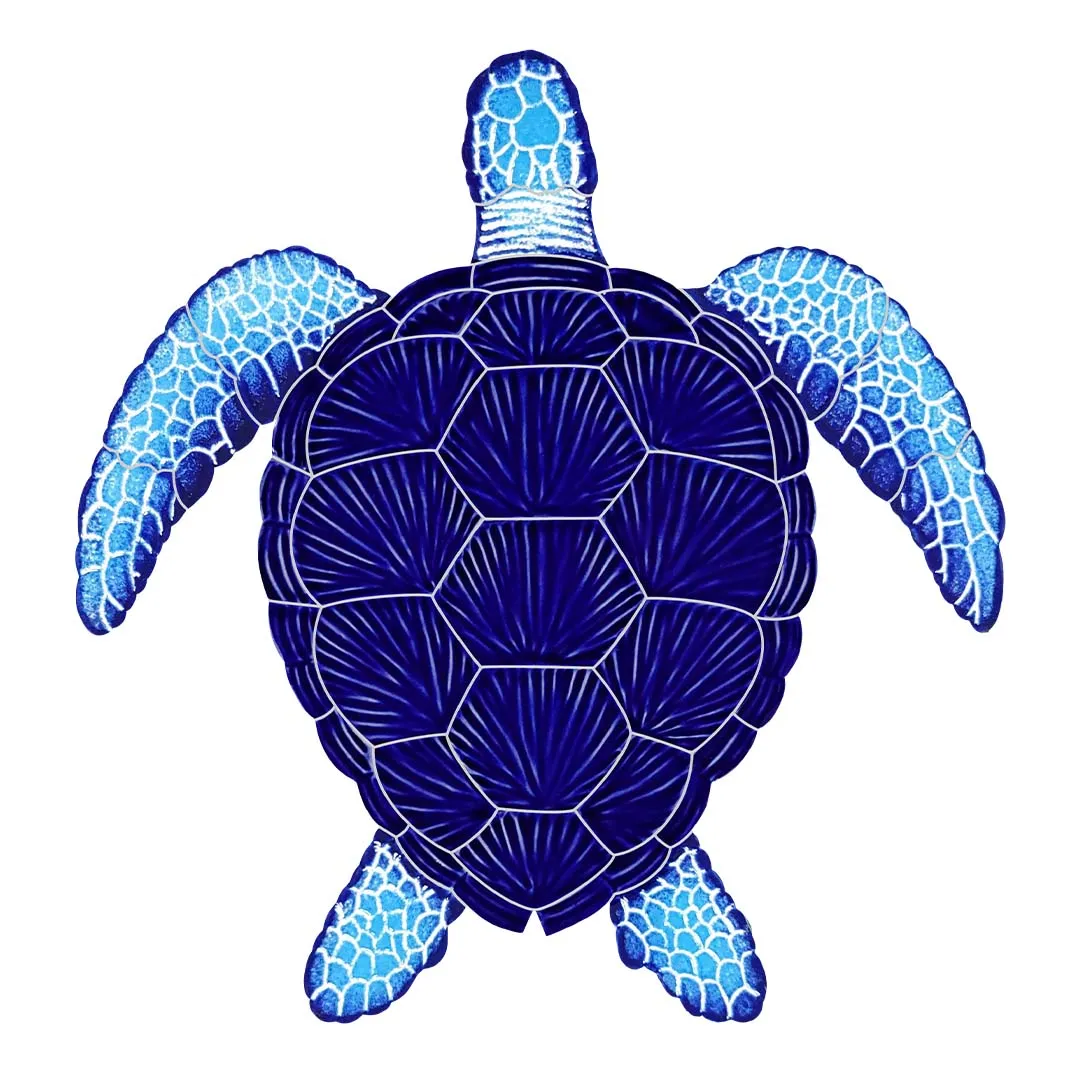 Loggerhead Turtle - Blue - Pool Mosaic