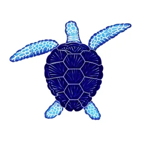 Loggerhead Turtle - Blue - Pool Mosaic