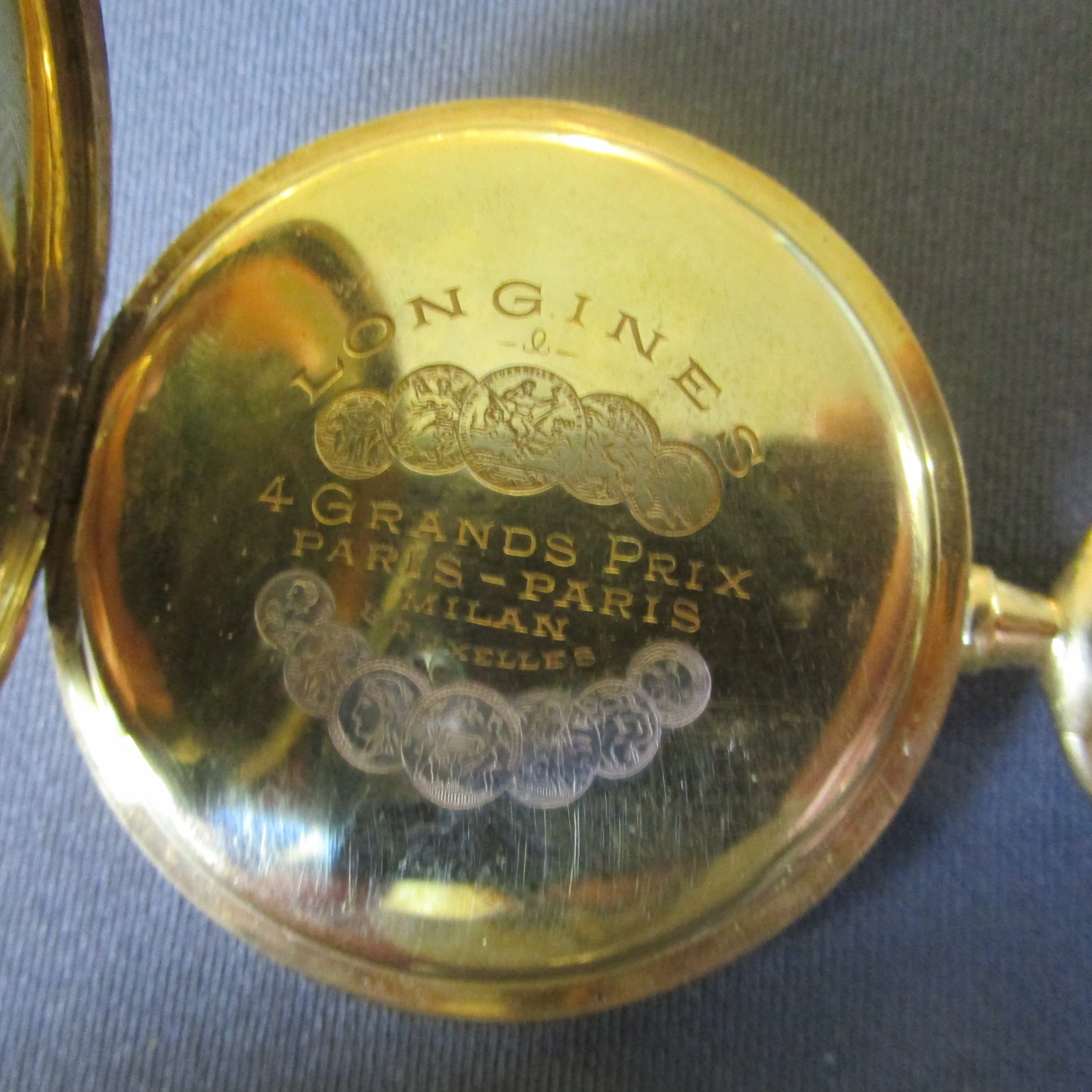 Longines 18k Gold Open Face Manual Wind Pocket Watch GWO Antique circa 1909