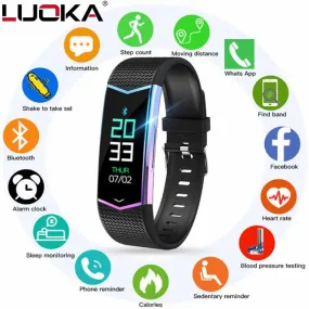 LUOKA Smart Bracelet Fitness Tracker Wristband Blood Pressure Heart Rate Monitor With Pedometer Sport Band for Men Women watch