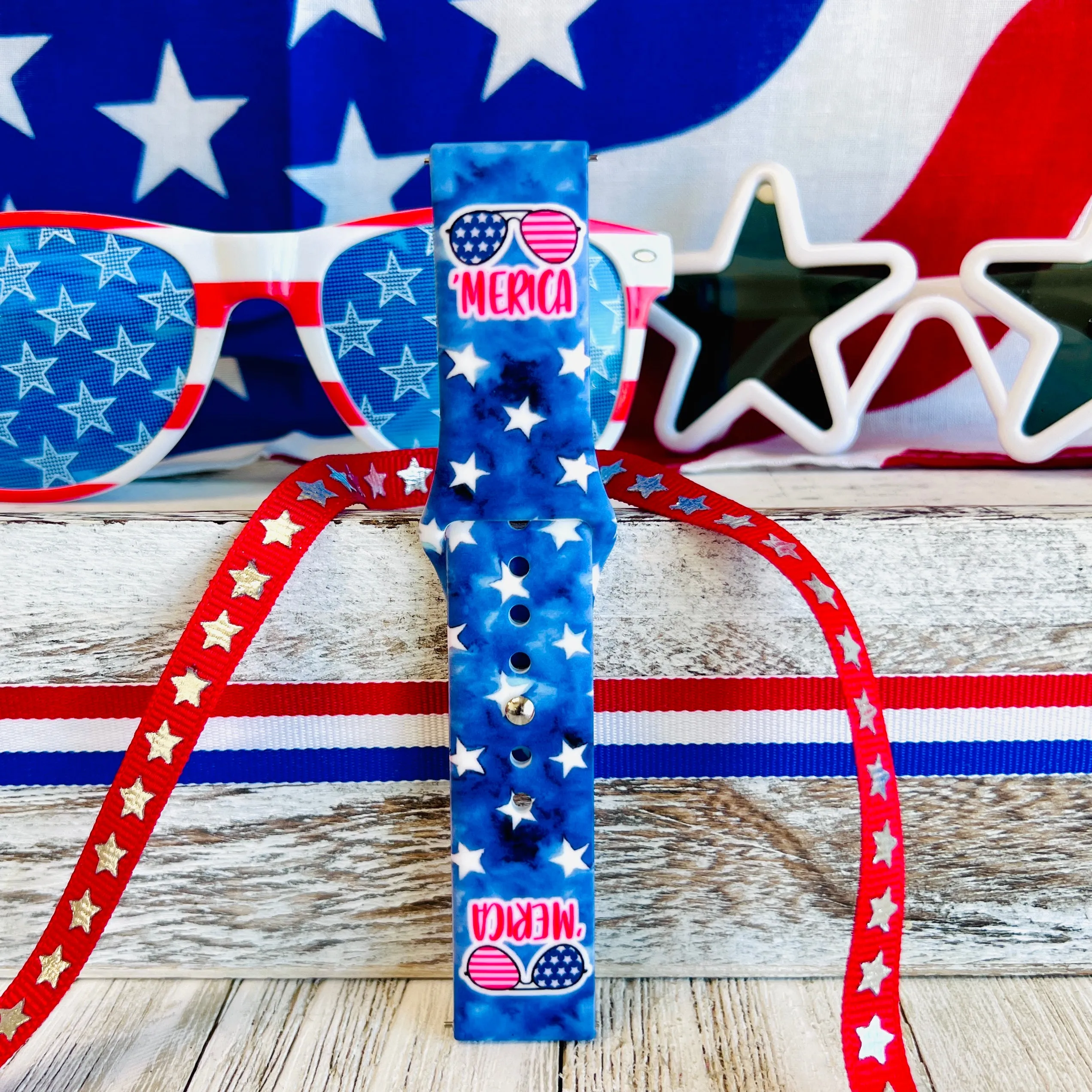 'Merica Print Silicone Band For Samsung Watch