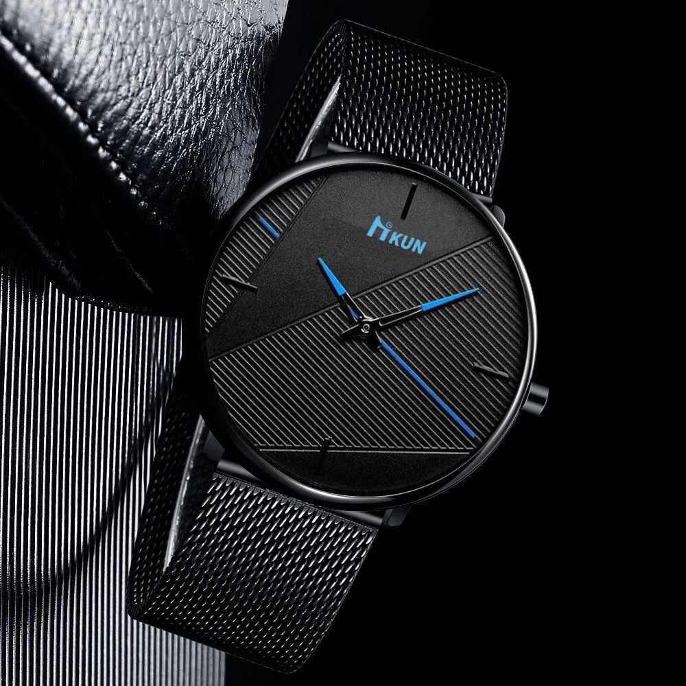 Mesh Strap Watch Fashion Trend Belt Quartz Watch Men's Student