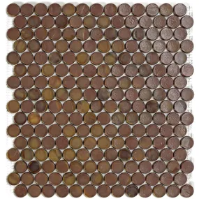 Milk Chocolate Barrels, 6/8" - Glass Penny Round Mosaic