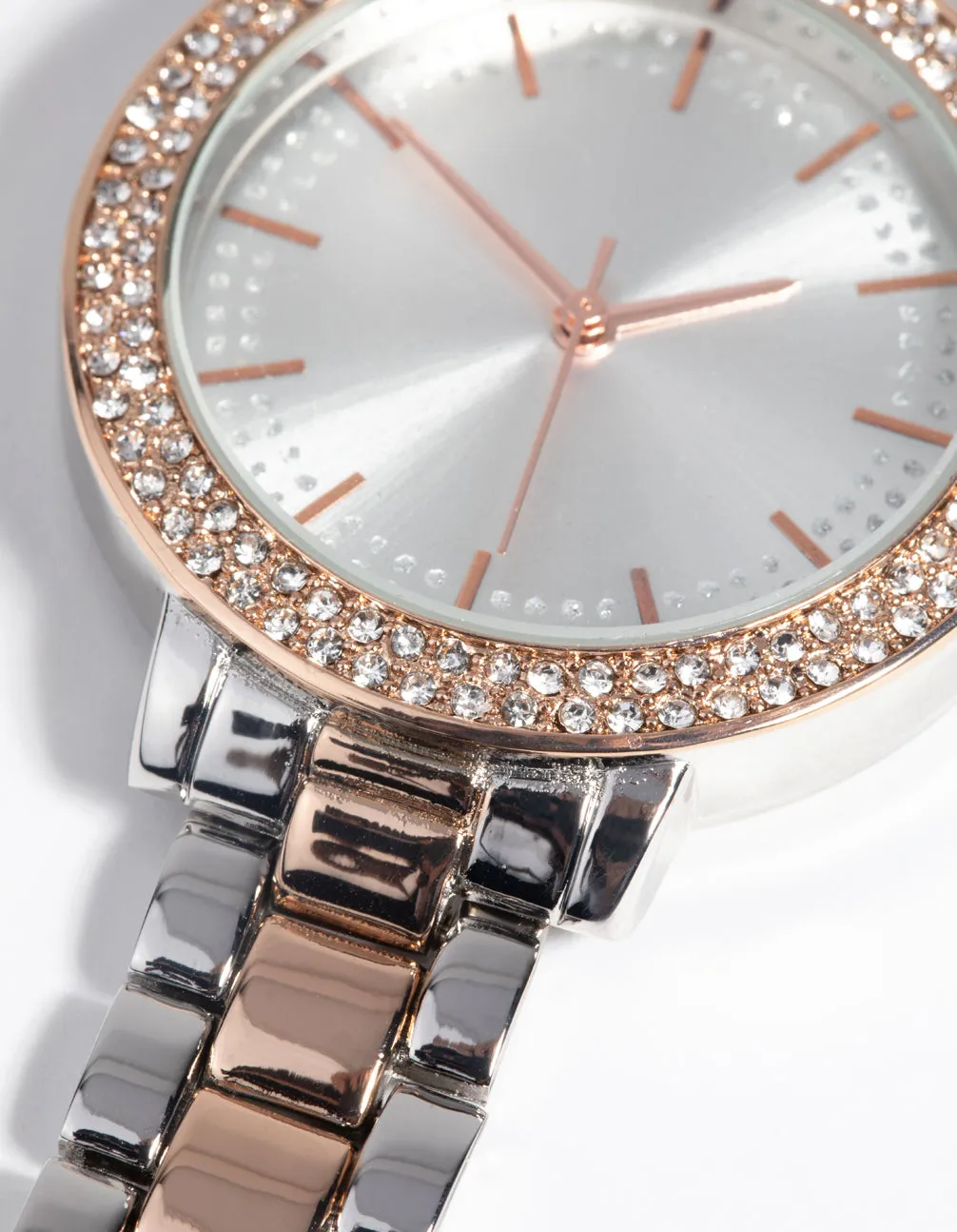 Mixed Metal Bedazzle Chain Link Watch