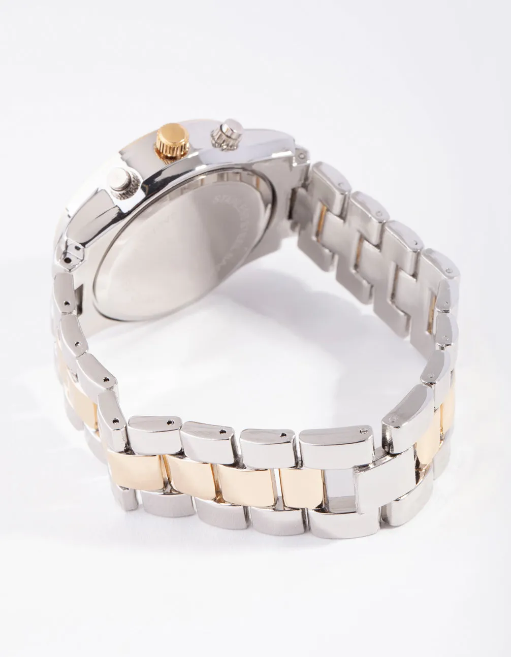 Mixed Metal Sunray Link Watch