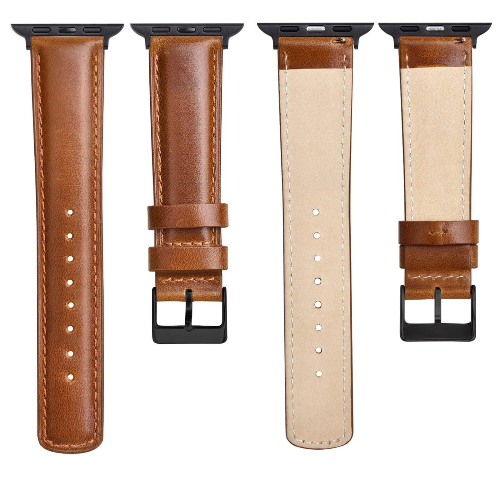 Ritche Toffee Brown Leather Watch Bands for Apple watch Series 1/2/3/4/5/6/7/SE