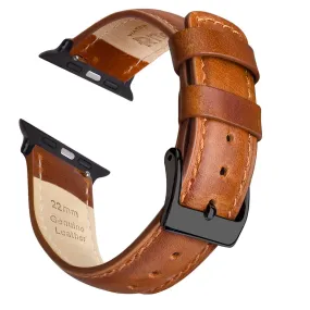 Ritche Toffee Brown Leather Watch Bands for Apple watch Series 1/2/3/4/5/6/7/SE