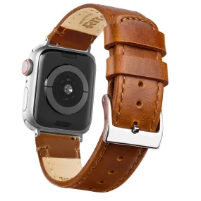 Ritche Toffee Brown Top Grain Leather iWatch Band in 38, 40, 41, 42, 44, 45mm