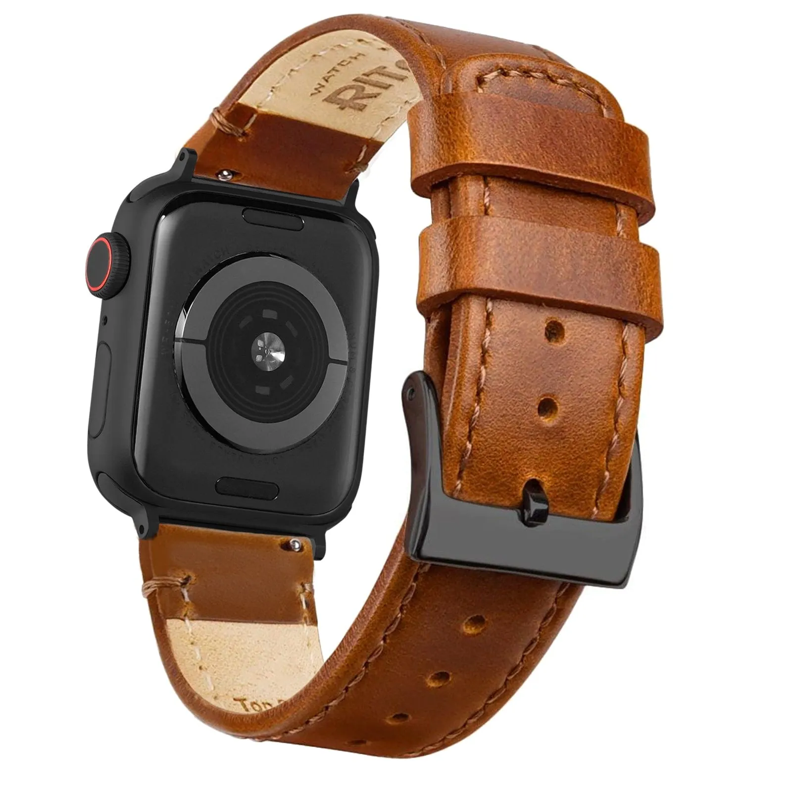 Ritche Toffee Brown Top Grain Leather iWatch Band in 38, 40, 41, 42, 44, 45mm