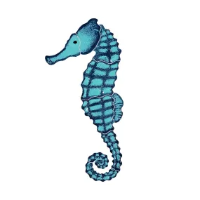 Seahorse Left - Aqua - Pool Mosaic