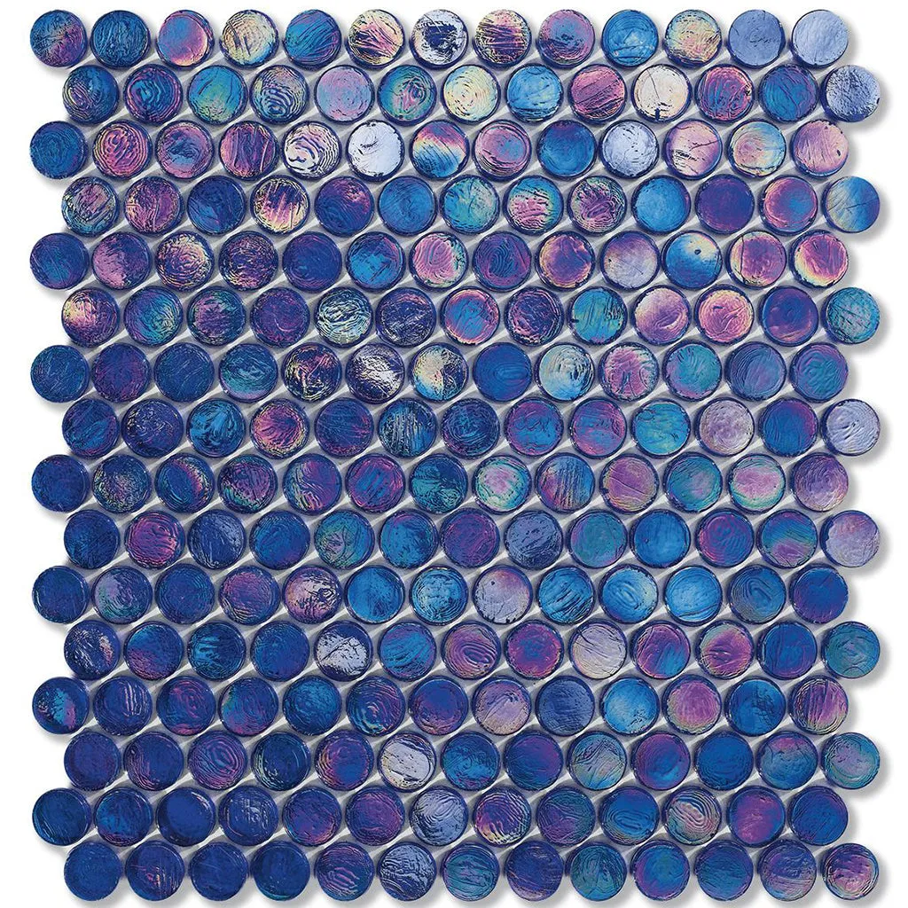 Silk Barrels, 6/8" - Glass Penny Round Mosaic