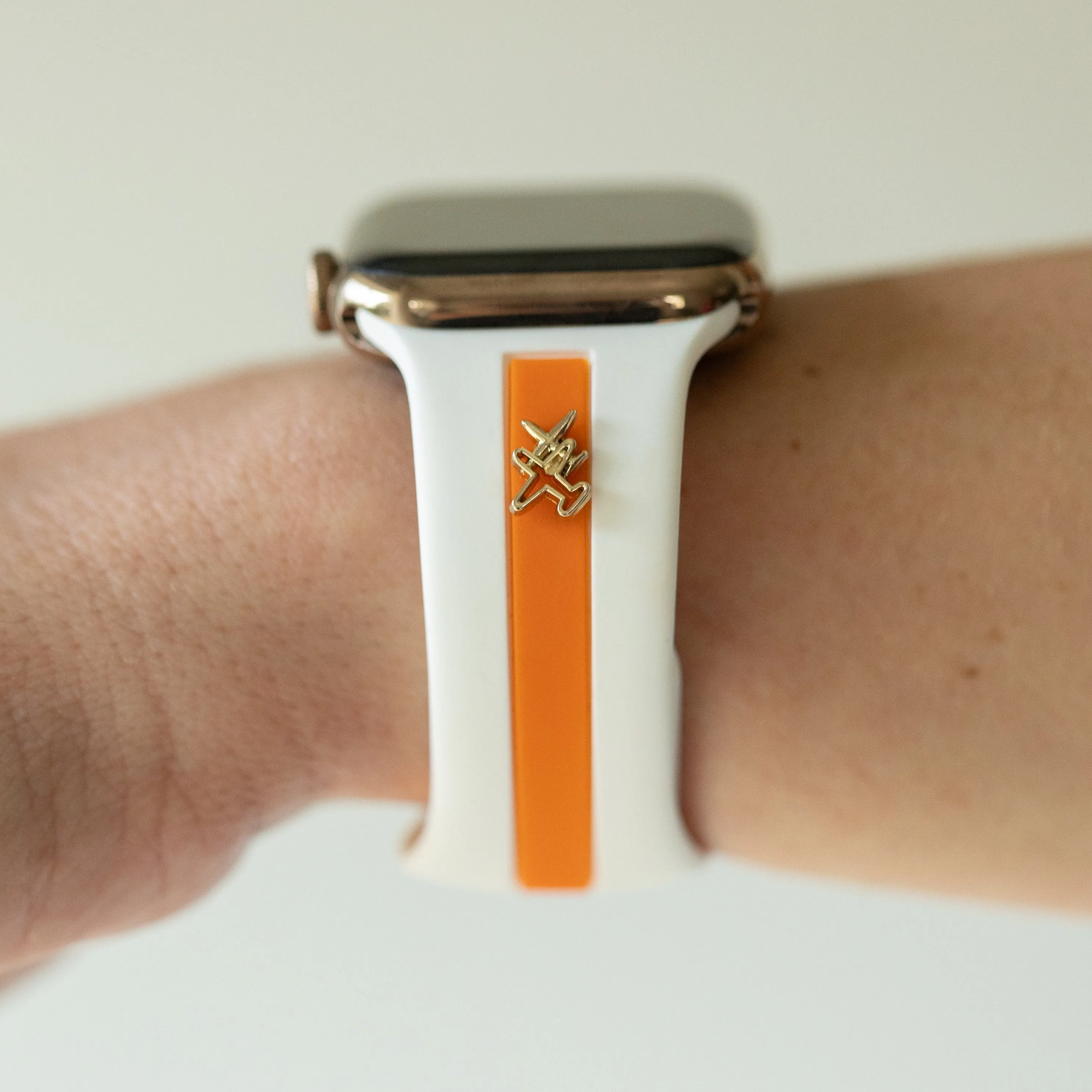 Skye White & Orange Smart Watch Band