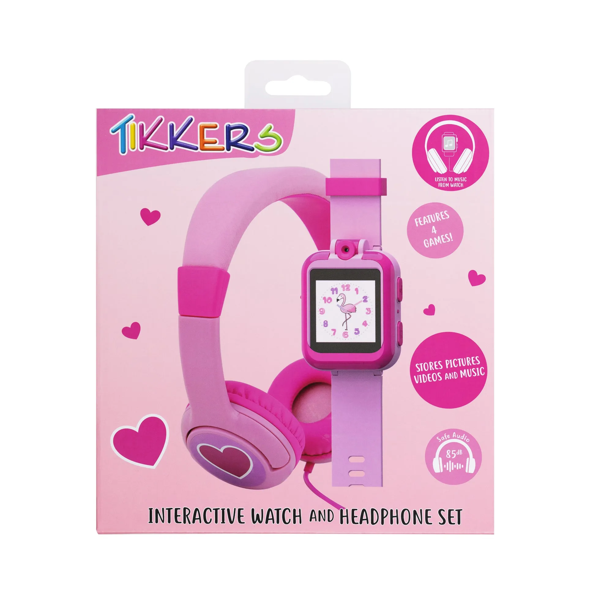 Tikkers Plain Pink Interactive Watch & Headphone Set