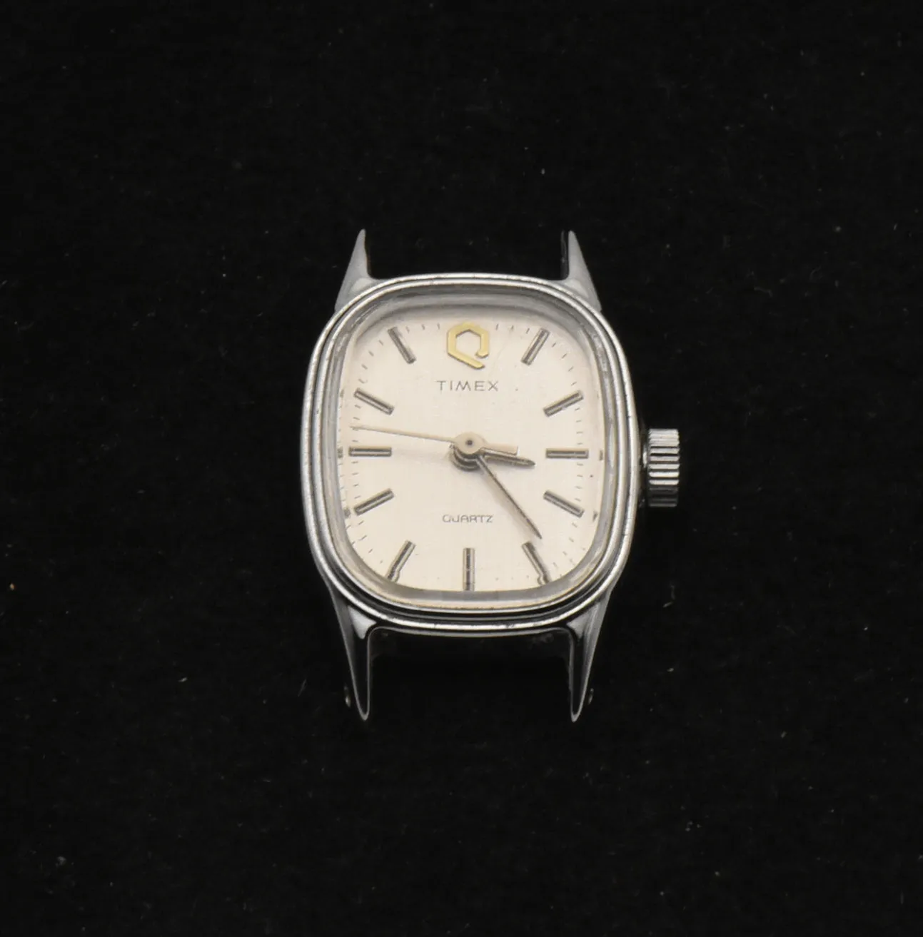 Timex - Vintage Silver Tone Metal Analog Quartz Movement Watch Face - MISSING BACK