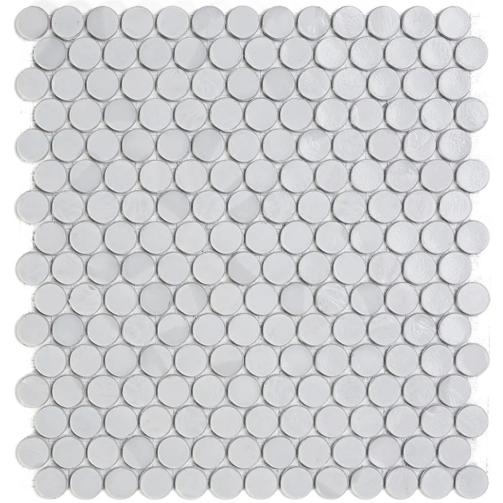 Titanium 0 Barrels, 6/8" - Glass Penny Round Mosaic