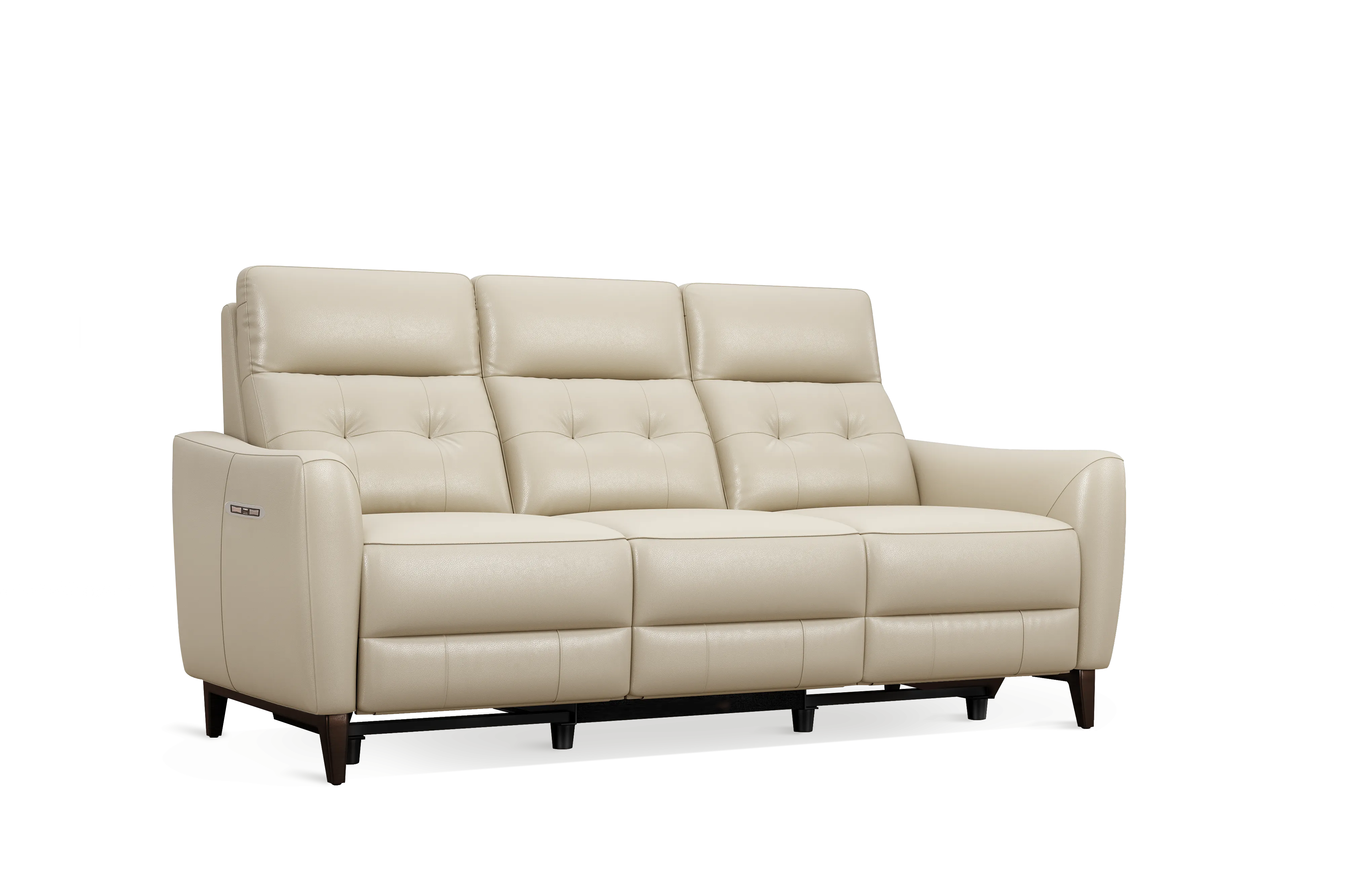 Valencia Elena Leather Three Seats Power Recliner Sofa, Cream