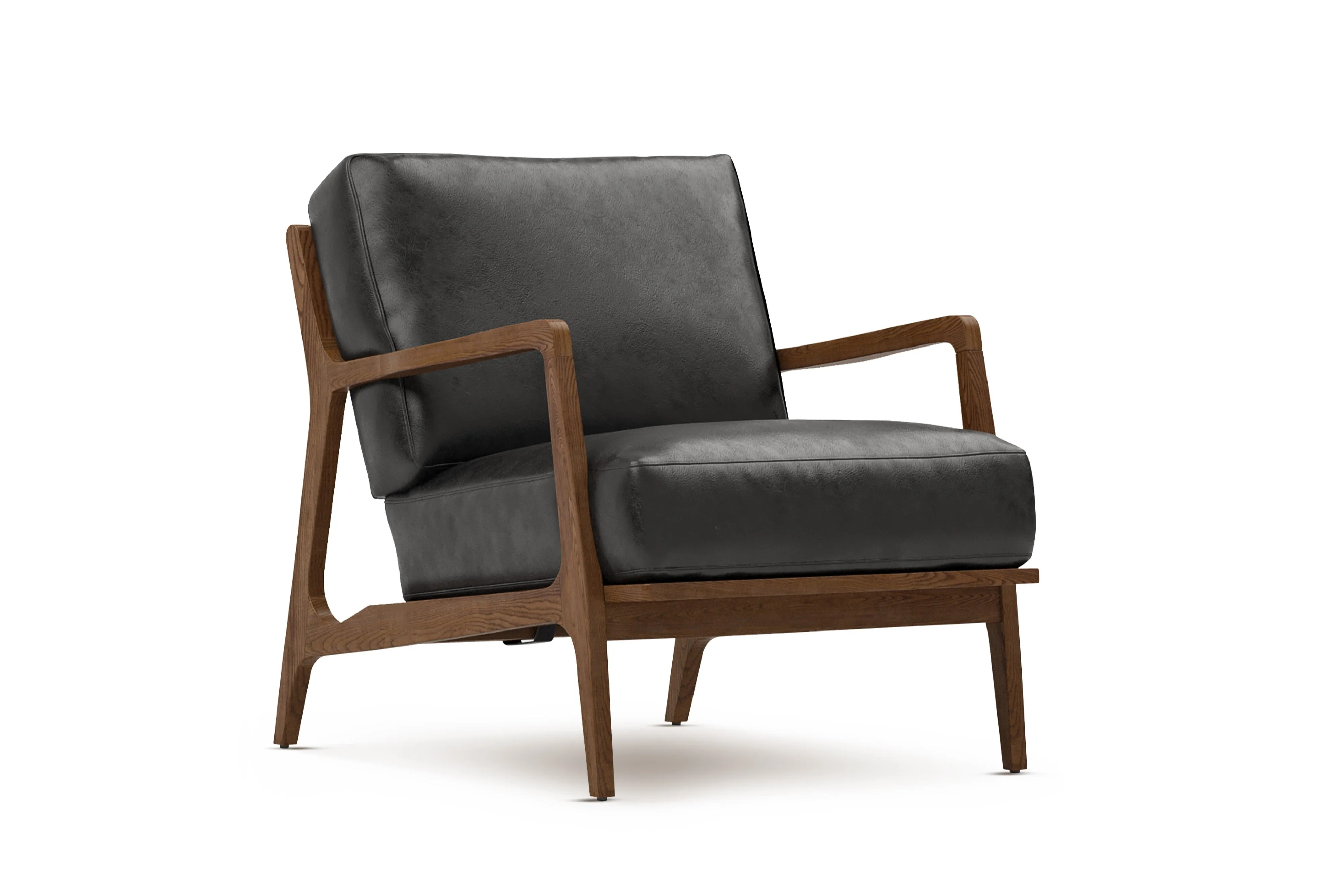 Valencia Ella Top Grain Leather Accent Chair, Black