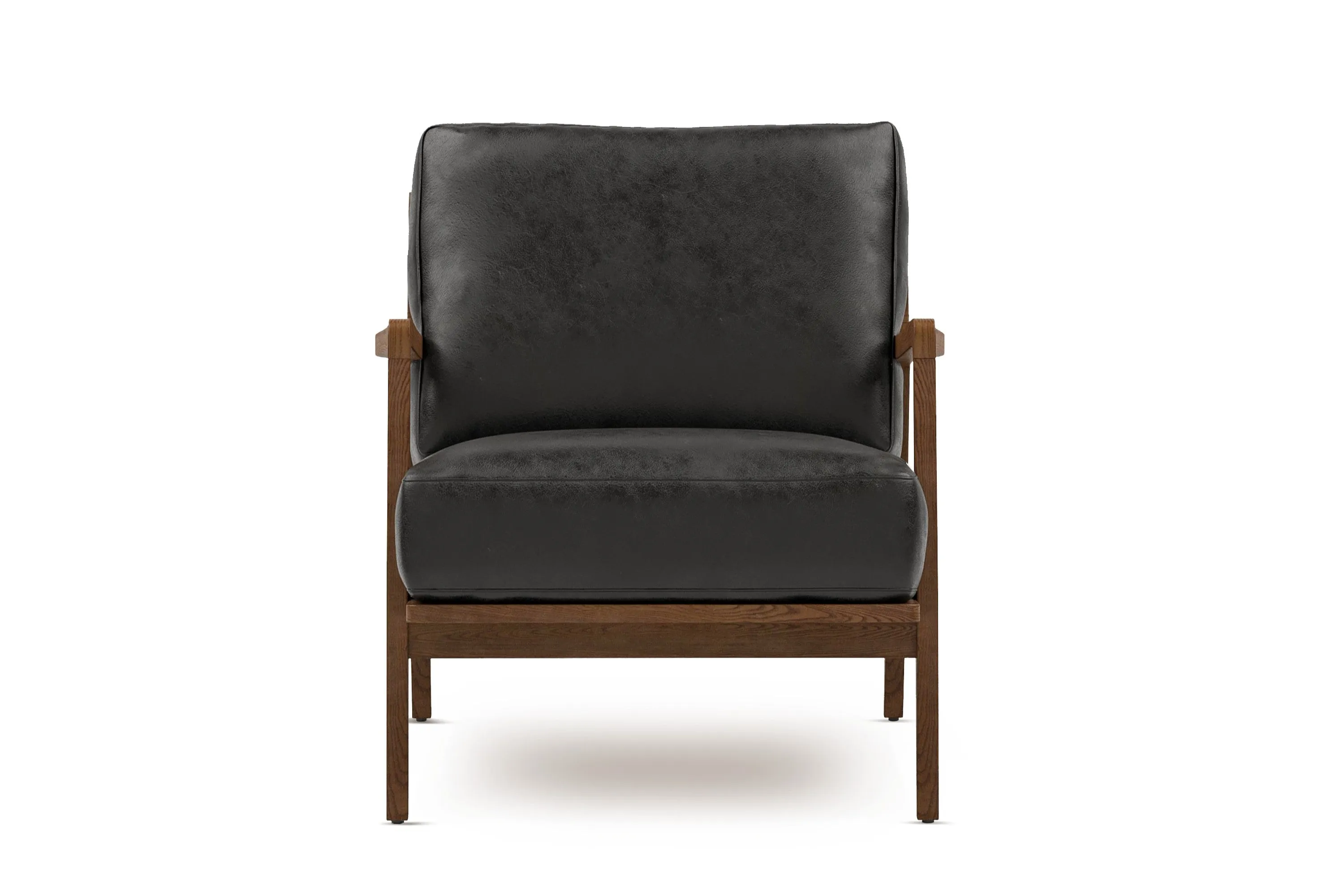 Valencia Ella Top Grain Leather Accent Chair, Black