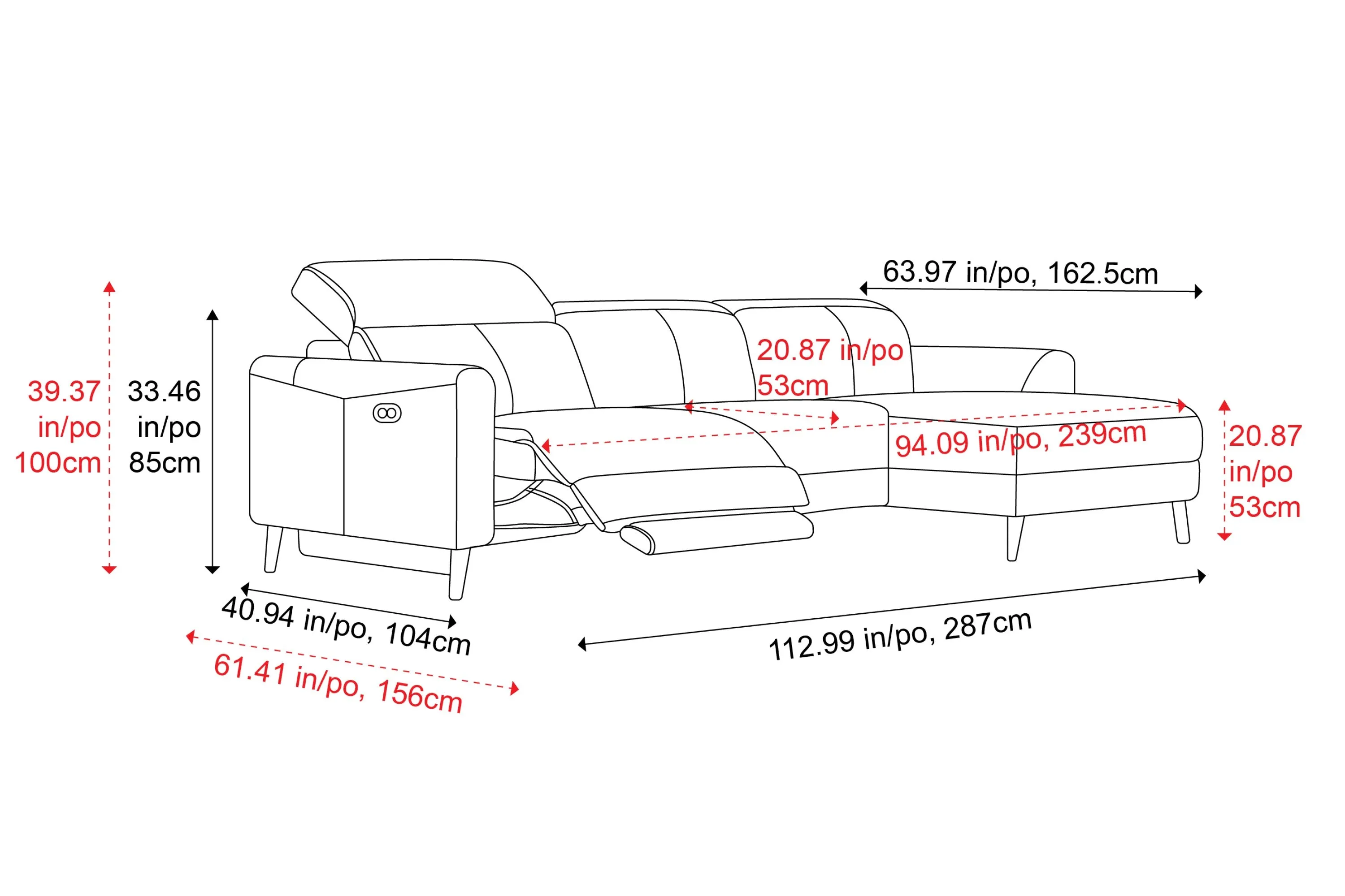 Valencia Elodie Top Grain Leather Sectional Sofa, Three Seats with Right Chaise, Beige