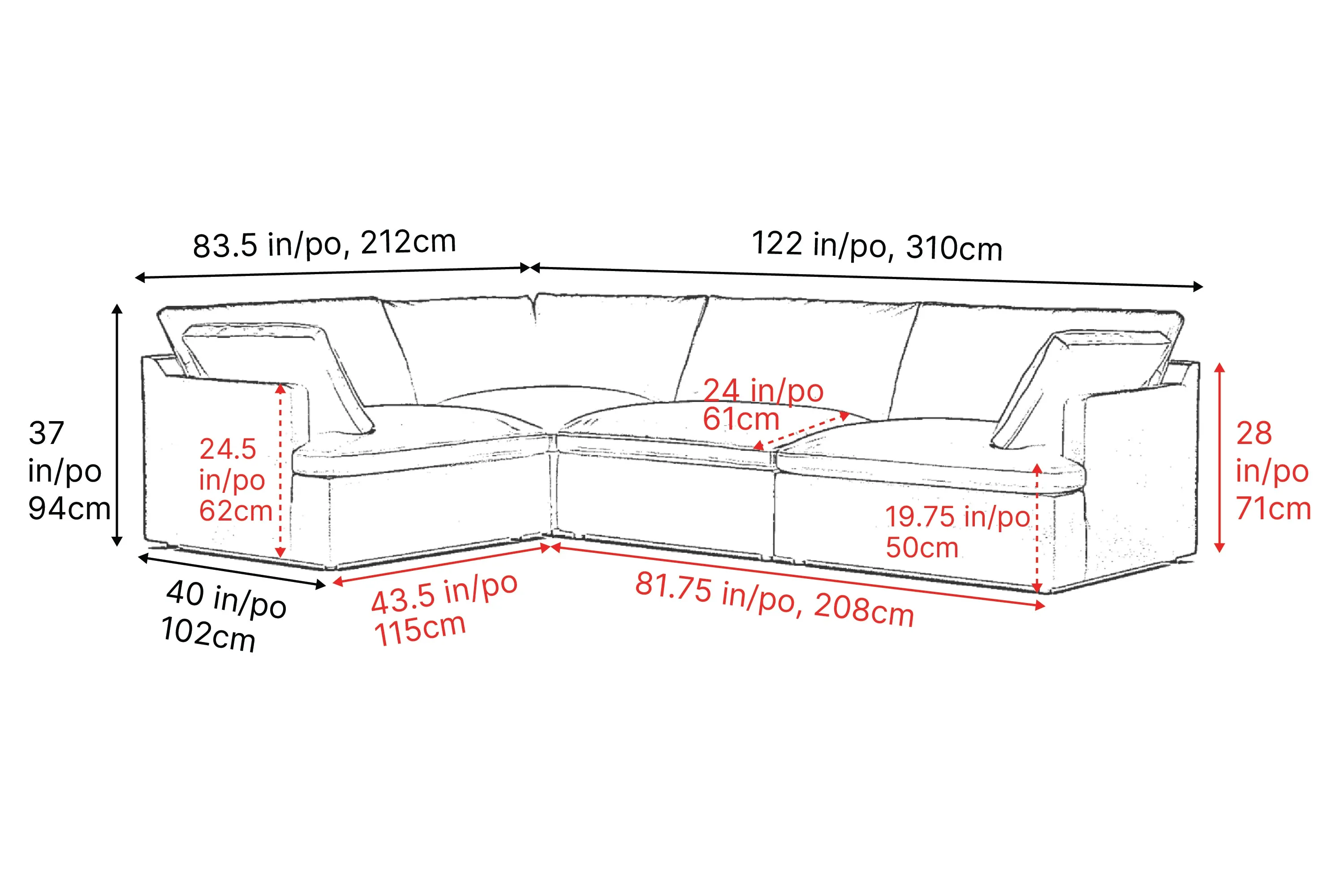 Valencia Isola Cloud Top Grain Leather Theater Lounge Modular Sofa Left Modular, Black Color