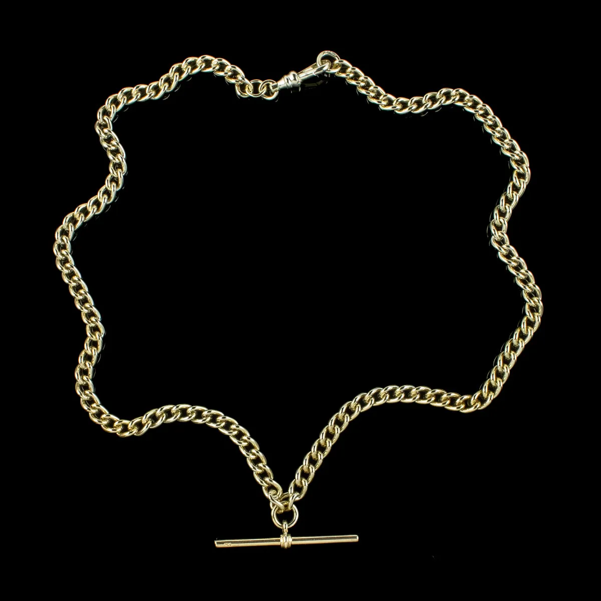 Vintage Albert Chain Sterling Silver 18ct Gold Gilt