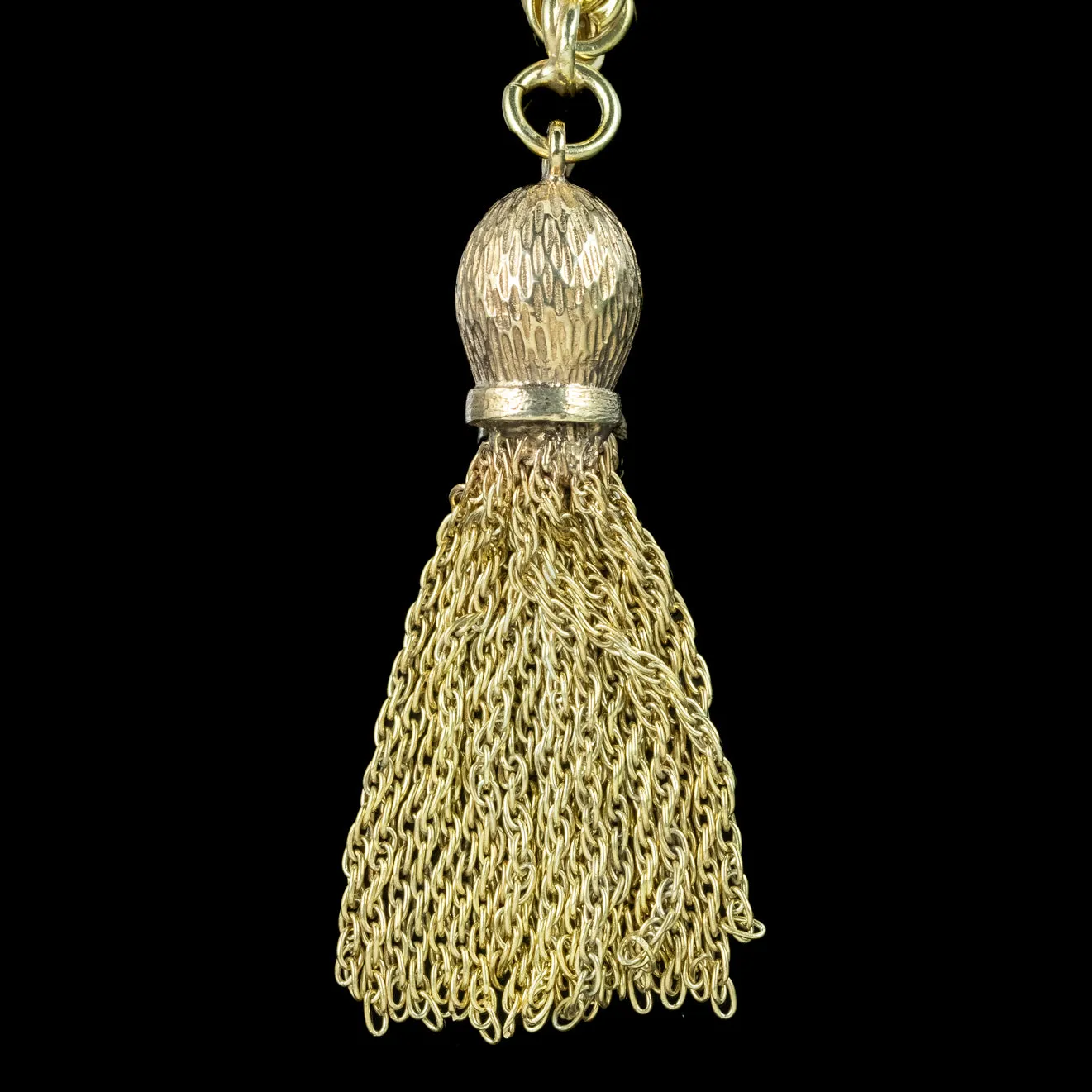 Vintage Negligee Tassel Heart Chain Silver 18ct Gold Gilt Dated 1975